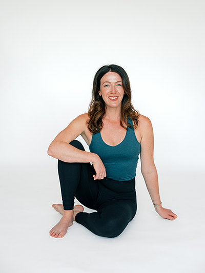 Jennie Groom in dark exercise apparel